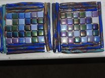 Art Mosaic Tiles/Coasters Metallic, Polymer Clay 5 small