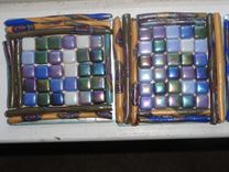 Art Mosaic Tiles/Coasters Metallic, Polymer Clay 6 small