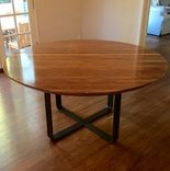 Modern Round Walnut Dining Table 2 small