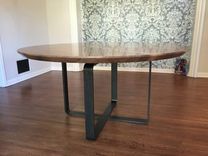 Modern Round Walnut Dining Table 1 small