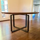 Modern Round Walnut Dining Table 3 small