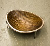 Decorative Bowl, Sapele Wood And Stainless Steel 1 small