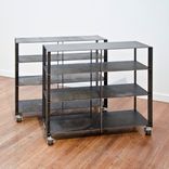 Blackened Steel Rolling Shelving Carts 2 small