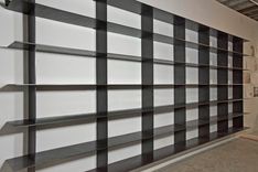 Minimal Blackened Steel Shelves. 1 small