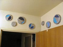 Silver Swoop Discs Wall Art 2 small