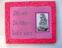 Young Girl's Bedroom Wall Plaque - Pink 1 small
