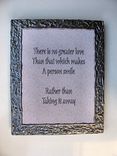 "There Is No Greater Love" Wall Plaque / Sign 1 small