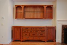Arts And Crafts Mahogany Living Room Buffet With Matching Shelving 1 small