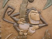 Coco Bongo Sculptural Relief Monkey Panel From The Movie "The Mask" Tiki, Tropical Design 2 small