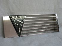 Amazing Art Deco Machine Age Monumental Triangle Clock After A Design By Jean Puiforcat 2 small