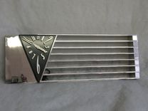 Amazing Art Deco Machine Age Monumental Triangle Clock After A Design By Jean Puiforcat 6 small