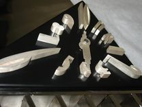 Amazing Art Deco Machine Age Monumental Triangle Clock After A Design By Jean Puiforcat 7 small