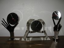 Karl Schmidt , Hagenauer Style, Whimsical Austrian Desk Clocks 2 small