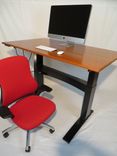 Desk - Lacewood Desk Top With Adjustable Height Base 2 small