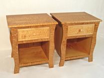 Nightstands - Pair Of Curly Maple Nightstands 1 small