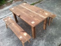 Trinity Beam Dining Table & Bench Set 1 small