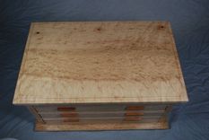 Solid Birdseye Maple 4 Drawer Jewelry Box 3 small