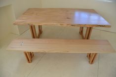 Curly Maple Live Edge Table And Bench With Inlay 5 small