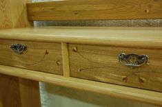 Solid White Oak Sideboard With Floral Inlay 5 small