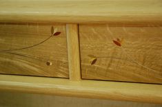 Solid White Oak Sideboard With Floral Inlay 4 small