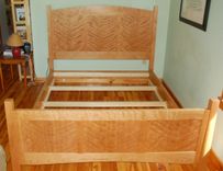 Curly Cherry Queen Bed, Shaker Style 3 small