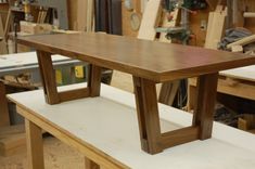Modern Walnut Bench With Original Trestle Base 4 small