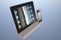 Concrete Ipad + Iphone Docking/Charging Stand 3 small
