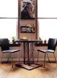 Salvaged Steel Ring Walnut Breakfast Table 1 small
