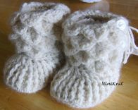Booties - Cashmere Baby Booties - Hand Crochet 1 small
