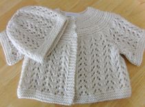 Christening Cashmere Sweater Set - Sweater, Hat And Booties 4 small