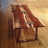 Bow Tie Dining Table Shown In Black Walnut Live Edge Slabs 3 small