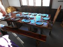 Live Edge Cedar Dining Table Set 6 small