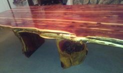 Live Edge Cedar Dining Table Set 2 small