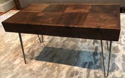 Coffee, Accent Or End Table With  Inlaid Walnut And Hair Pin 3 small