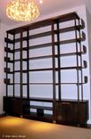 Mahogany Brass Tinted Lacquer Shelving Cabinetry Casework 1 small