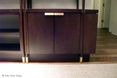Mahogany Brass Tinted Lacquer Shelving Cabinetry Casework 3 small