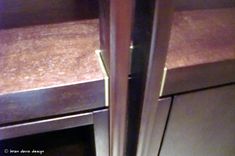Mahogany Brass Tinted Lacquer Shelving Cabinetry Casework 5 small