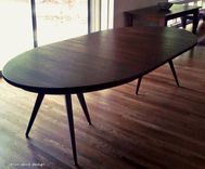 Solid Walnut Tripod Oval Expanding Dining Table 1 small