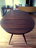 Solid Walnut Tripod Oval Expanding Dining Table 2 small