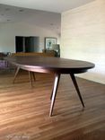 Solid Walnut Tripod Oval Expanding Dining Table 3 small