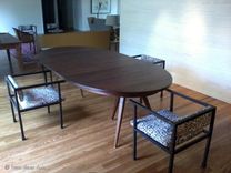 Solid Walnut Tripod Oval Expanding Dining Table 4 small