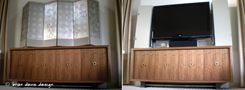 Walnut Brass Bronze Console Credenza Limed Walnut Screen 4 small