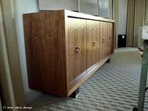 Walnut Brass Bronze Console Credenza Limed Walnut Screen 5 small