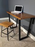 Salvaged Urban Wood Computer Desk W/ Brooklyn Style Leg Base & Endurovar Finish 6 small