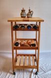 Hard Maple And Cherry Rolling Kitchen Cart 1 small