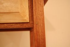 Shaker Style Mahogany And Maple Nightstand With Drawer And Shelf 3 small
