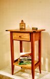 Shaker Style Mahogany And Maple Nightstand With Drawer And Shelf 1 small