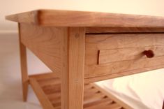 Cherry Shaker Style Coffee Table With Drawer And Shelf 4 small
