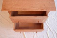 Oak Shaker Style Two Drawer Nightstand 6 small