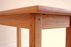 Long Cherry Shaker Style Side Table With Shelf 1 small
